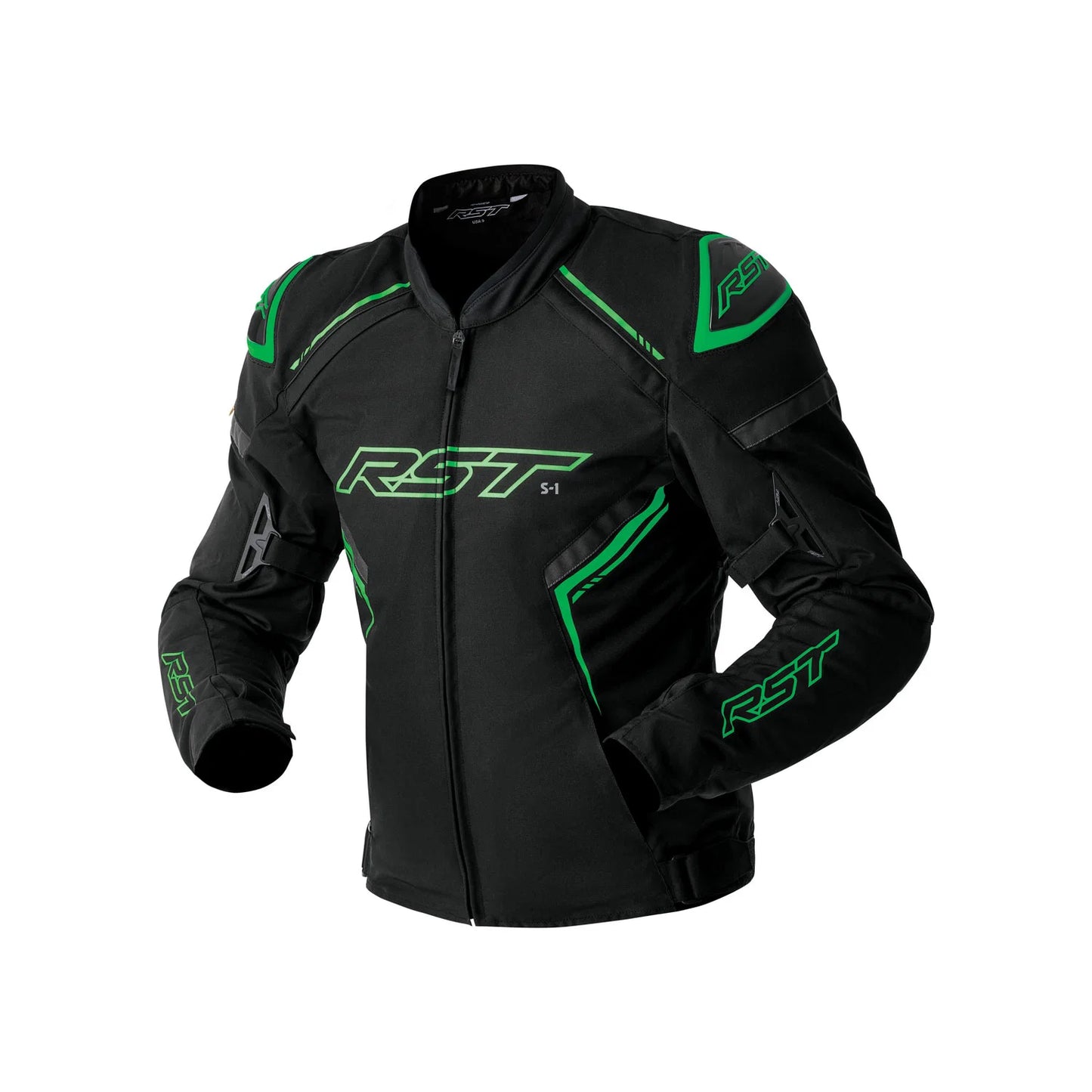 RST S-1 D3O CE Tekstilna Jakna Crna/Fluo Zelena