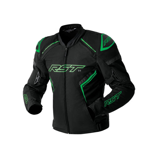 RST S-1 D3O CE Tekstilna Jakna Crna/Fluo Zelena