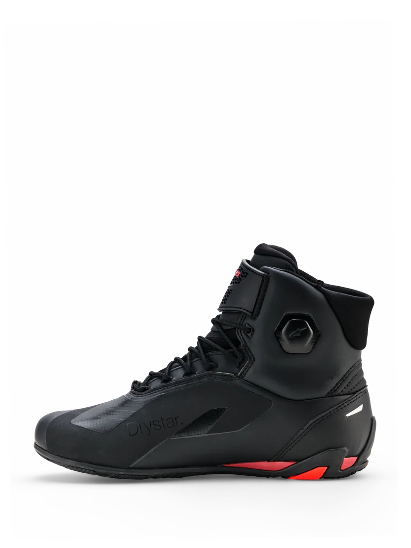 Alpinestars Faster-4 Drystar® moto patike – Black/Rio Red/Red Fluo