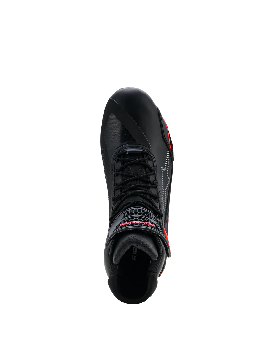 Alpinestars Faster-4 Drystar® moto patike – Black/Rio Red/Red Fluo