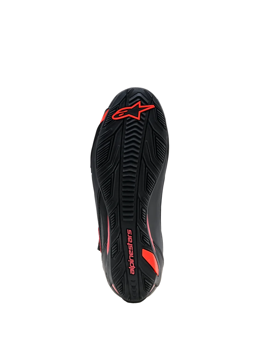 Alpinestars Faster-4 Drystar® moto patike – Black/Rio Red/Red Fluo