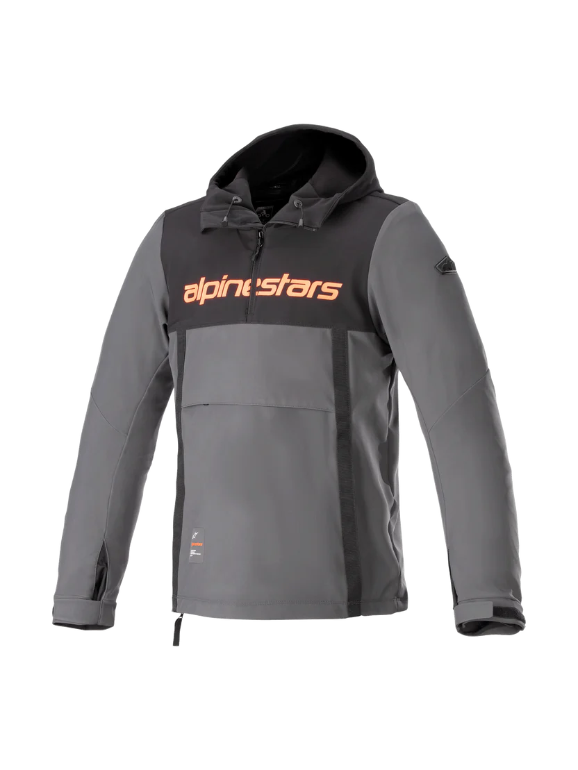 Alpinestars Sherpa Hoodie – Zaštitna moto dukserica Black/Tar Gray/Red Fluo