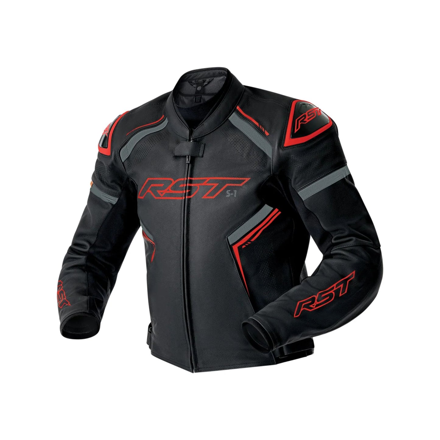 RST S-1 D3O CE Kožna Jakna Crna/Crvena