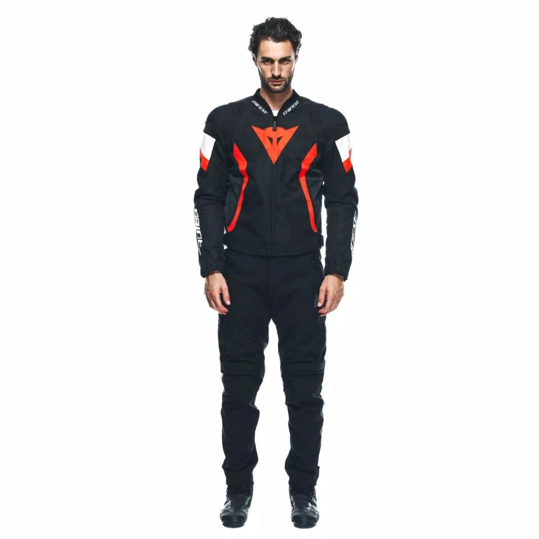 Dainese Avro 5 Tekstilna Moto Jakna Crna/Fluo Narandžasta