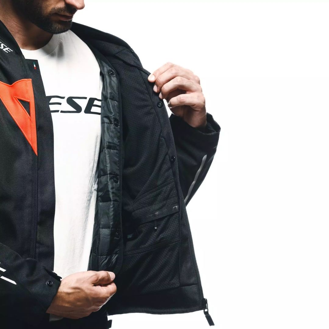 Dainese Avro 5 Tekstilna Moto Jakna Crna/Fluo Narandžasta