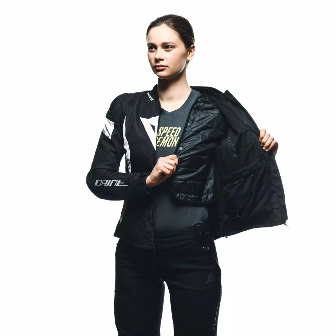 Dainese Avro 5 Ženska Tekstilna Moto Jakna Crno/Bijela