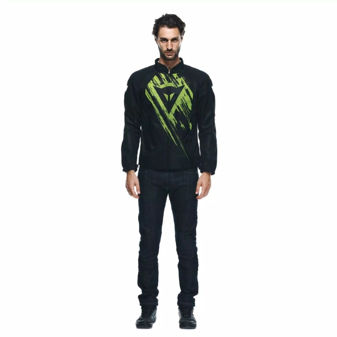 Dainese Herosphere Air Tekstilna Moto Jakna Crna/Fluo Žuta
