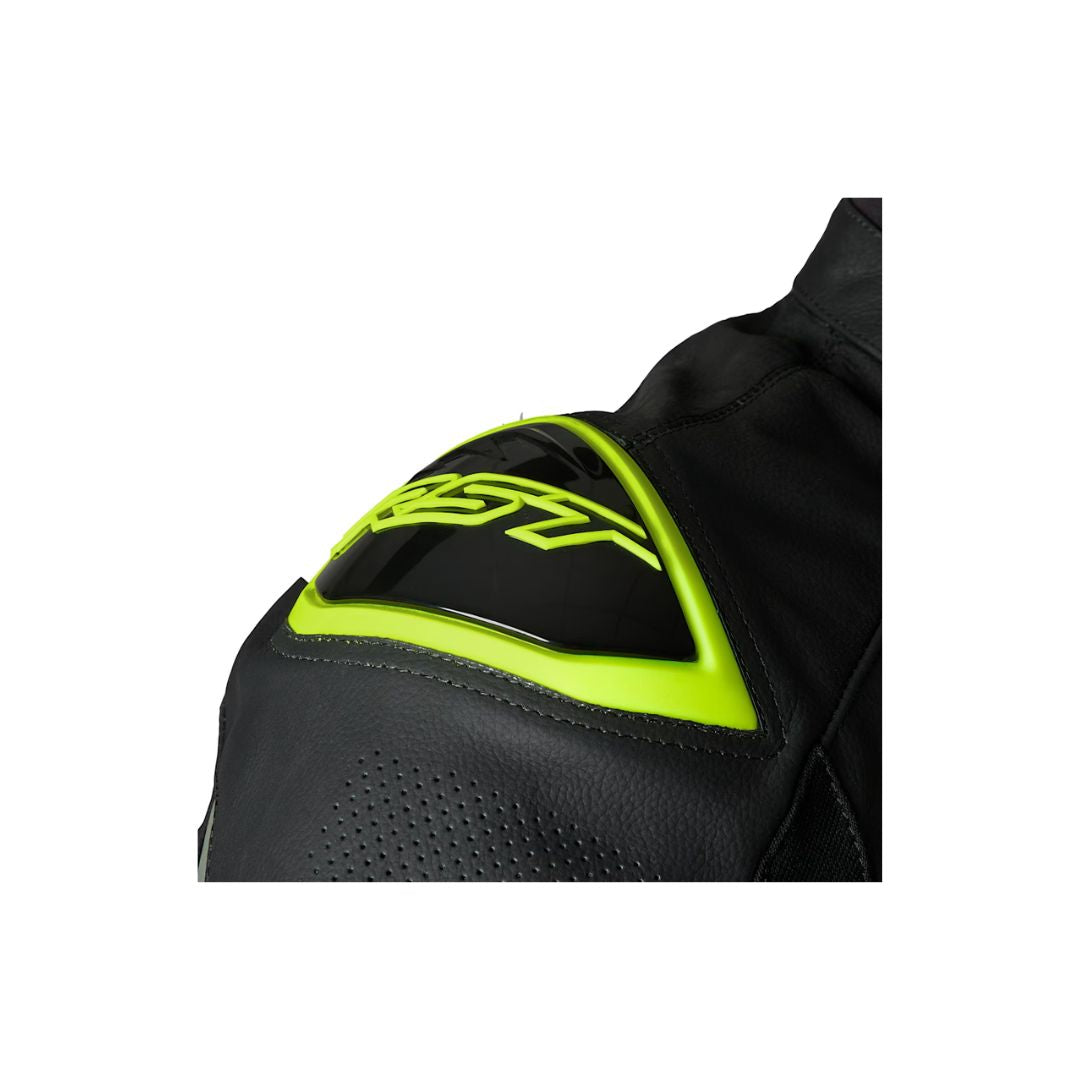 RST S-1 Kožna Moto Jakna Crna/Fluo Žuta