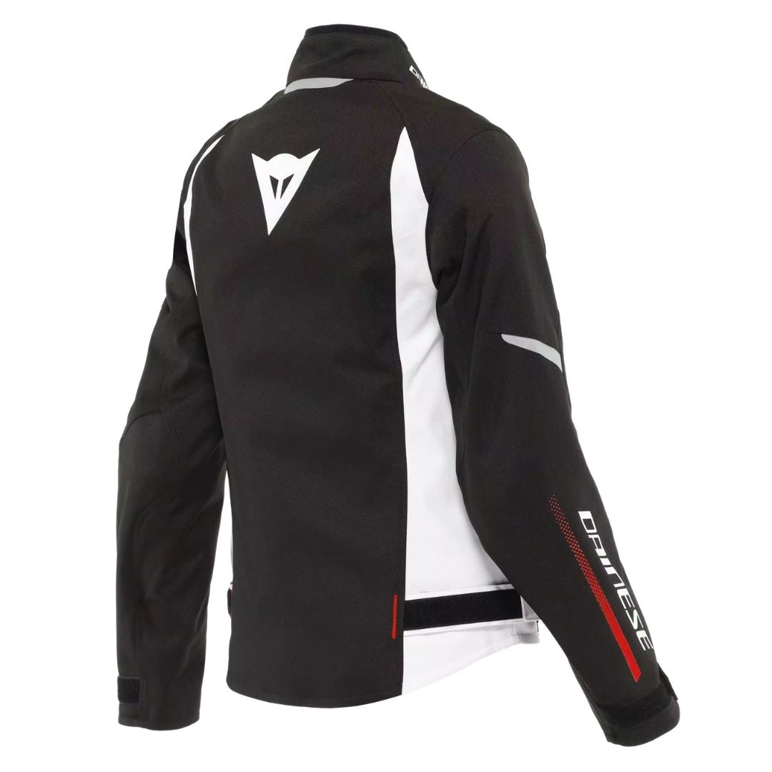Dainese Veloce D-Dry® Ženska Tekstilna Moto Jakna Crno/Bijelo/Crvena